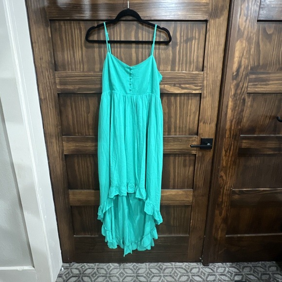 BB‎ Dakota Dress Women M Green Hi Lo New Without Tags Sleeveless - Picture 1 of 14